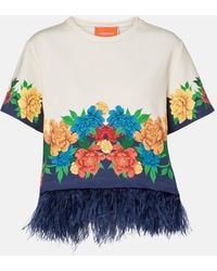 La DoubleJ - La Scala Floral Cotton Jersey T-Shirt - Lyst