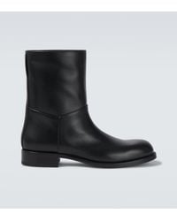 The Row - Nobilis Leather Ankle Boots - Lyst