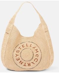 Stella McCartney - Logo Embroidered Raffia Tote Bag - Lyst