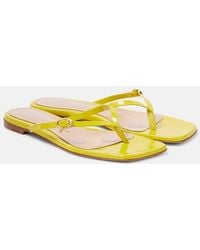 Gianvito Rossi - Ribbon Patent Leather Thong Sandals - Lyst