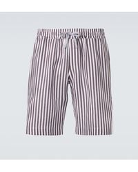 Fedeli - Shorts De Lino A Rayas - Lyst