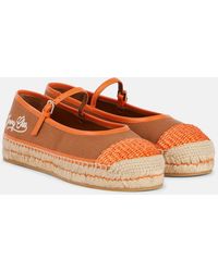 Jimmy Choo - Aciel Leather-Trimmed Canvas Espadrilles - Lyst