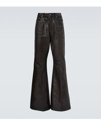 Rick Owens - Coated Wide-Leg Jeans - Lyst