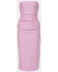 Sportmax - Strapless Jersey Midi Dress - Lyst