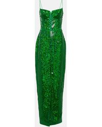 Rasario Sequin-embellished Gown - Green