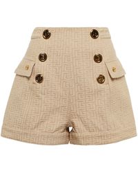 Balmain Shorts aus Baumwoll-Jacquard - Natur