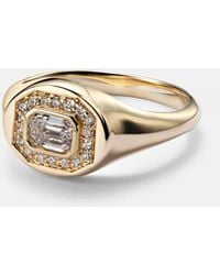STONE AND STRAND - Essential Splurge 14Kt Pinky Ring With Diamonds - Lyst