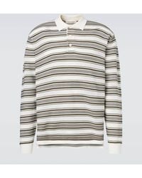 Wales Bonner - Samuel Striped Wool-Blend Polo Sweater - Lyst