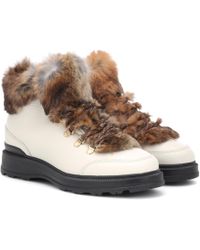 Woolrich Bottines en cuir à finitions en fourrure - Multicolore