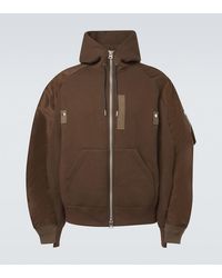 Sacai - Cotton-Blend And Twill Hoodie - Lyst