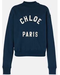 Chloé - Logo Cotton Fleece Sweatshirt - Lyst
