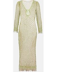 Self-Portrait - Beaded Fishnet Maxi Dress - Lyst