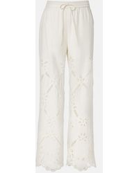 Veronica Beard - Daisy Cotton And Linen Wide-Leg Pants - Lyst