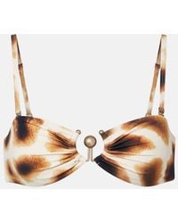 Christopher Esber - Leopard-Print Ruched Bikini Top - Lyst