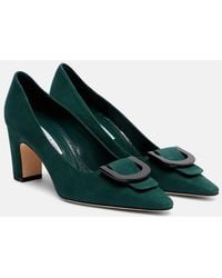 Manolo Blahnik - Beti 70 Suede Pumps - Lyst