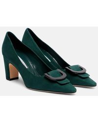 Manolo Blahnik - Beti 70 Suede Pumps - Lyst
