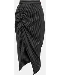 Vivienne Westwood - Pinstriped Wool And Cotton Midi Skirt - Lyst