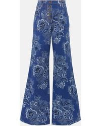 Etro - Floral High-rise Flared Jeans - Lyst