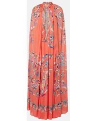 Etro - Vestido De Fiesta Con Capa Y Paisley - Lyst