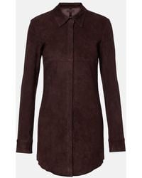 Stouls - Geraldine Suede Shirt Dress - Lyst