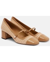 Jimmy Choo - Elisa 45 Raffia-Effect Mary Jane Pumps - Lyst