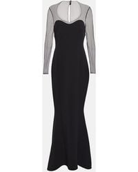 Safiyaa - Bridal Bestickte Robe Aus Crepe - Lyst