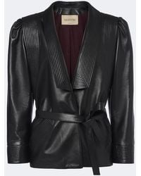 Valentino Garavani - Belted Leather Jacket - Lyst
