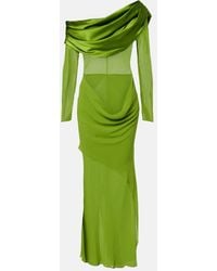 Christopher Esber - Draped Sheer Silk Georgette Gown - Lyst