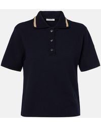 Moncler - Knitted Cotton Polo Shirt - Lyst