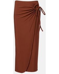 Max Mara - Afoso Gathered Jersey Wrap Skirt - Lyst