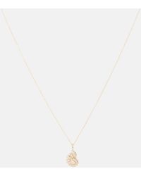 Sydney Evan Halskette Nautilus Shell aus 14k Gelbgold mit Diamanten - Weiß
