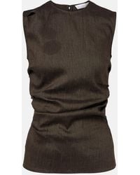 Proenza Schouler - Anoushka Draped Linen-Blend Slub Top - Lyst
