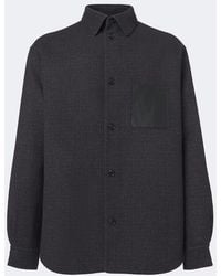 Loewe - Leather-Trimmed Wool And Silk Overshirt - Lyst
