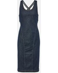 Alaïa - Vestido Denim Azul Aw 24, Mujer, Talla - Lyst