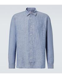 Orlebar Brown - Justin Linen Chambray Shirt - Lyst