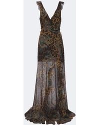 Etro - Printed Ruffled Seersucker Gown - Lyst