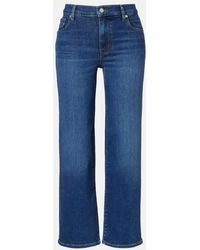 FRAME - Mellow Cropped Mid-Rise Straight Jeans - Lyst