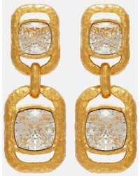 Oscar de la Renta - Crystal-Embellished Drop Earrings - Lyst