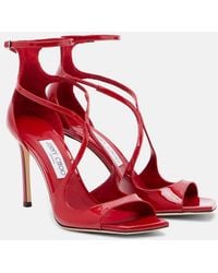 Jimmy Choo - Azia 95 Patent Leather Sandals - Lyst