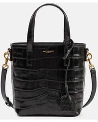 Saint Laurent - Toy Mini Tote Aus Leder Mit Krokodileffekt - Lyst