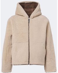 Yves Salomon - Chaqueta Reversible De Borrego Con Capucha - Lyst