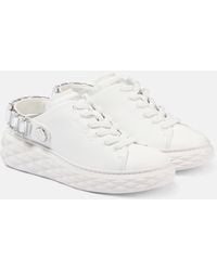 Jimmy Choo - Diamond Sling Crystal-Embellished Leather Low-Top Trainers - Lyst