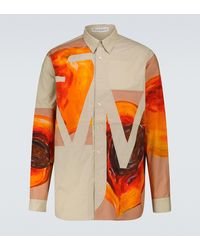 JW Anderson Baumwolle Verziertes Hemd Veggie Fruit Anchor in Orange für Herren Herren Bekleidung Hemden Freizeithemden und Hemden 
