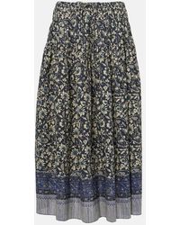 Ulla Johnson - Avia Pleated Cotton-Blend Midi Skirt - Lyst