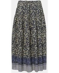 Ulla Johnson - Avia Pleated Cotton-Blend Midi Skirt - Lyst