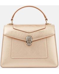 BVLGARI - Tote Bag Serpenti Forever Medium Aus Metallic-Leder - Lyst