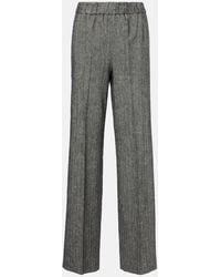Dolce & Gabbana - High-Rise Wool-Blend Wide-Leg Pants - Lyst