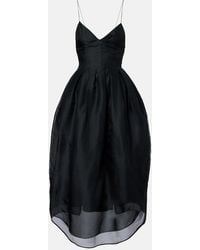 KHAITE - Colette Silk Organza Midi Dress - Lyst