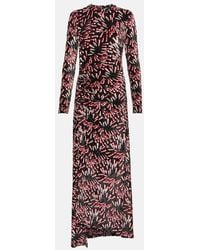 Rabanne - Printed Velvet Maxi Dress - Lyst