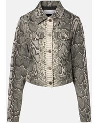 Gabriela Hearst - Bronte Snake-Print Cropped Denim Jacket - Lyst